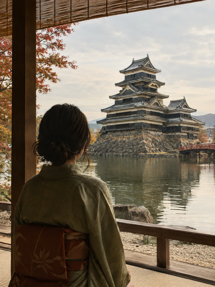 Vue sur le château de Matsumoto